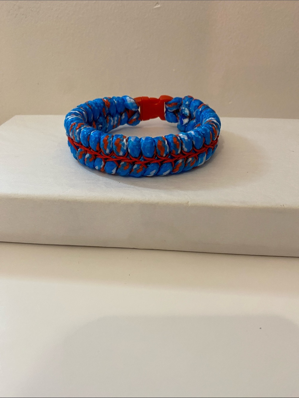 Mend Blue & Red Handmade Braided Paracord Bracelet 7.5 Inches